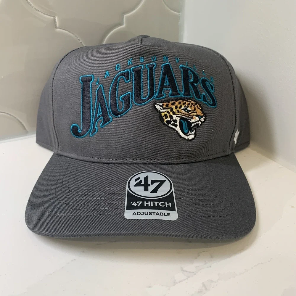 '47 Brand Jacksonville Jaguars Charcoal Throwback Hitch Adjustable Snapback Hat